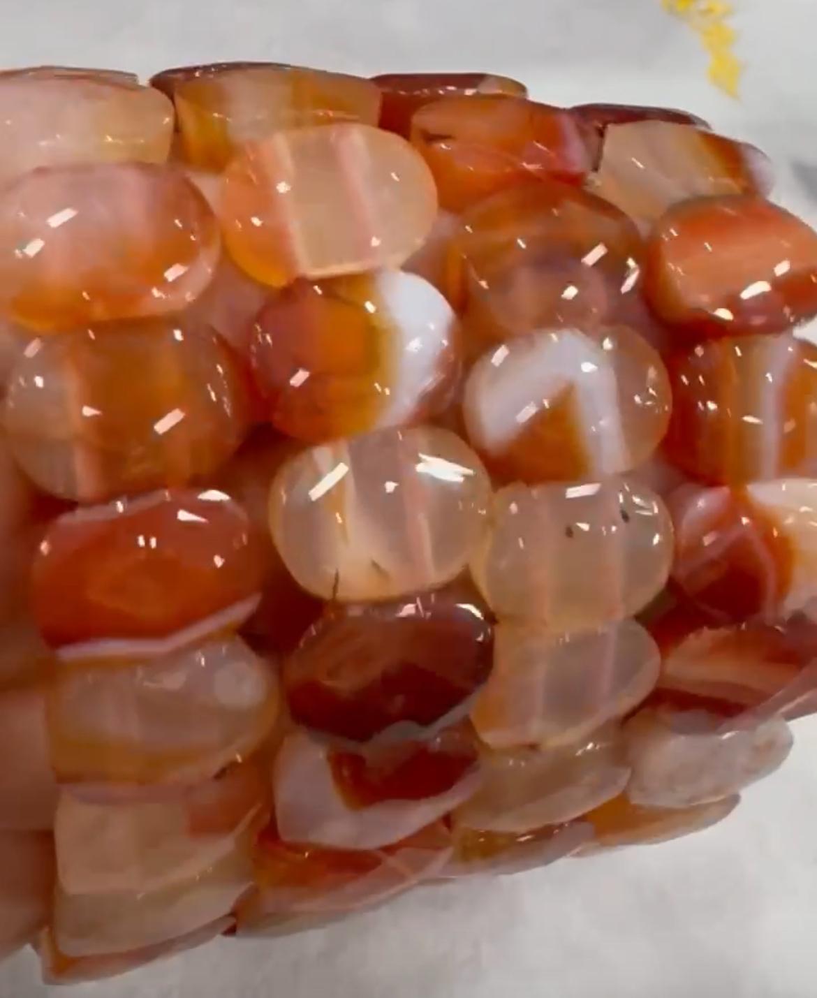 Natural Carnelian Faceted Bead Bracelet - Energy & Confidence Booster - Image 3