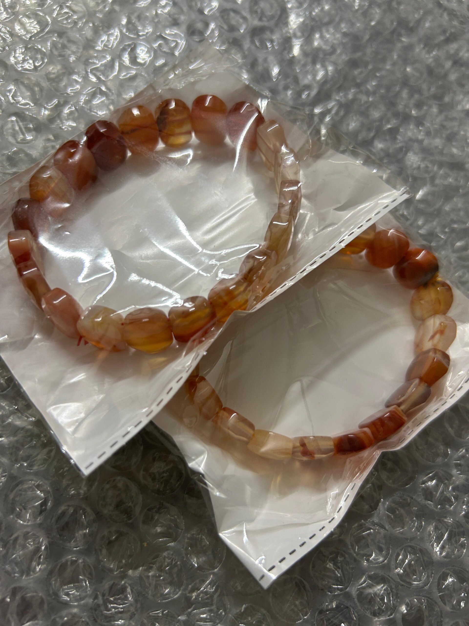 Natural Carnelian Faceted Bead Bracelet - Energy & Confidence Booster - Image 2