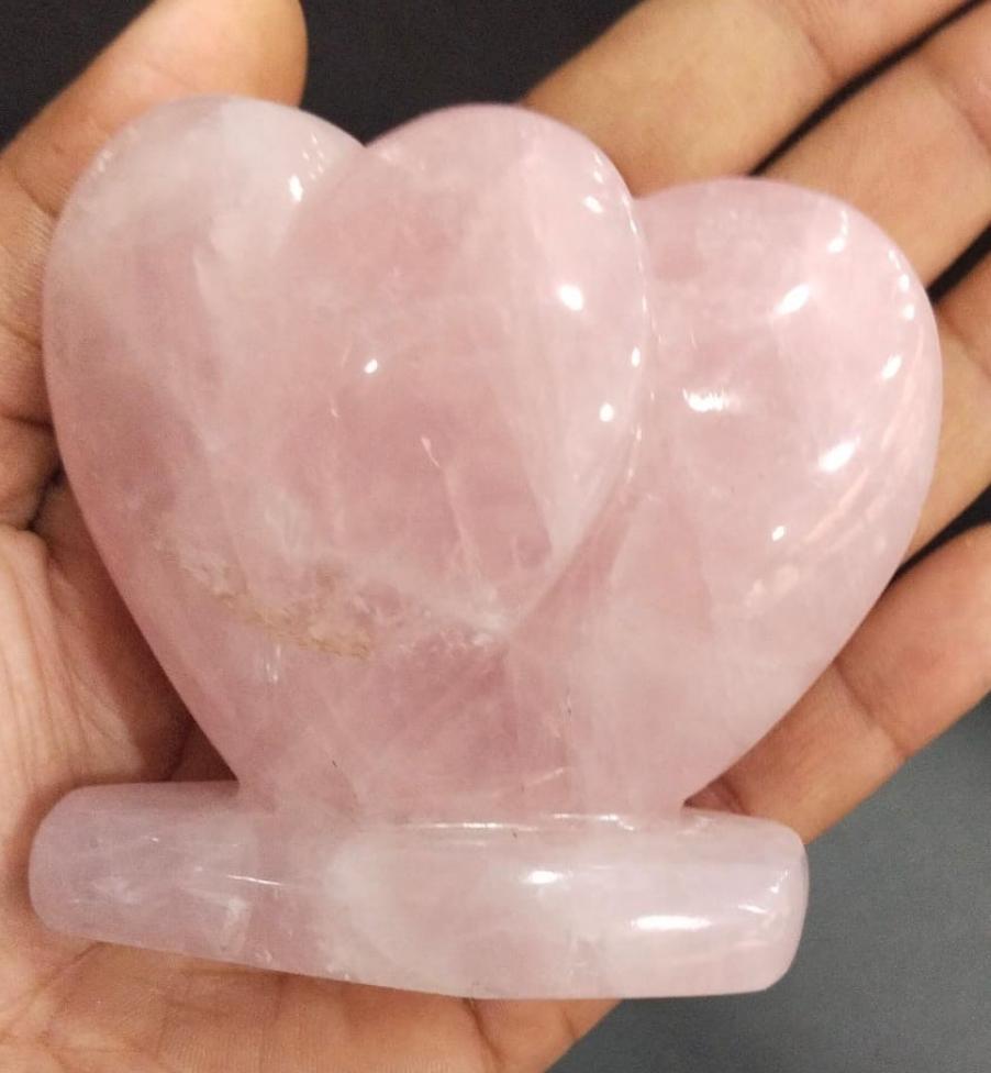 Natural Rose Quartz Twin Soulmate Heart Crystal – Stone of Unconditional Love