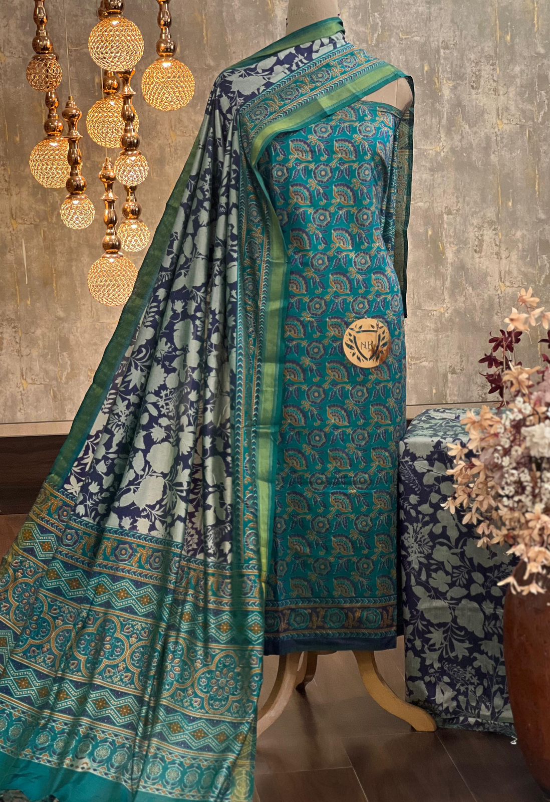 Elegant Patola Printed Silk Suit Set with Zari Border - 3 Piece