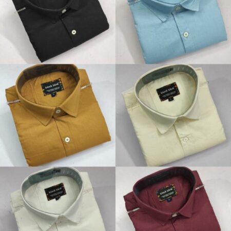 Men's Premium Plain Cotton Shirts - Full Sleeves by Black Blink