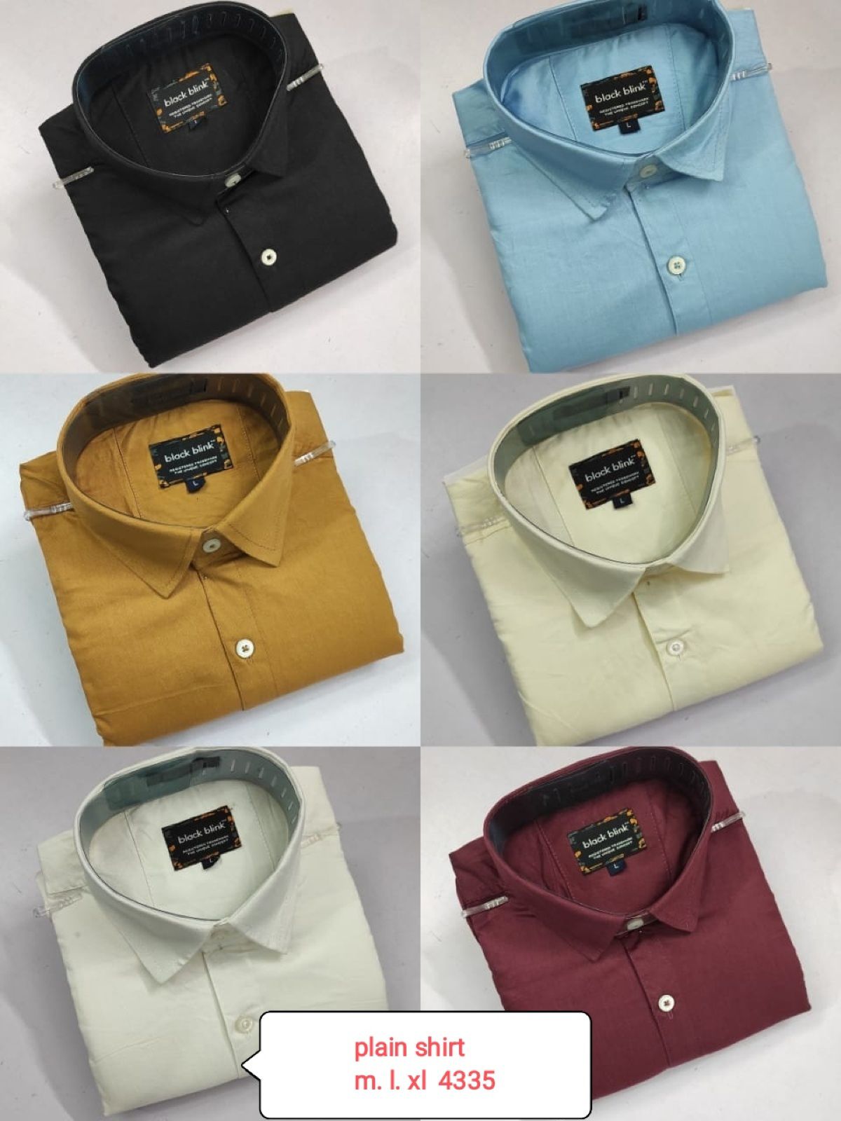 Men's Premium Plain Cotton Shirts - Full Sleeves by Black Blink