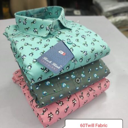 Black Blink Men's Premium Floral Print 60Twill Casual Shirt