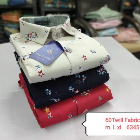 Men's Floral Printed Twill Casual Shirts by Black Blink