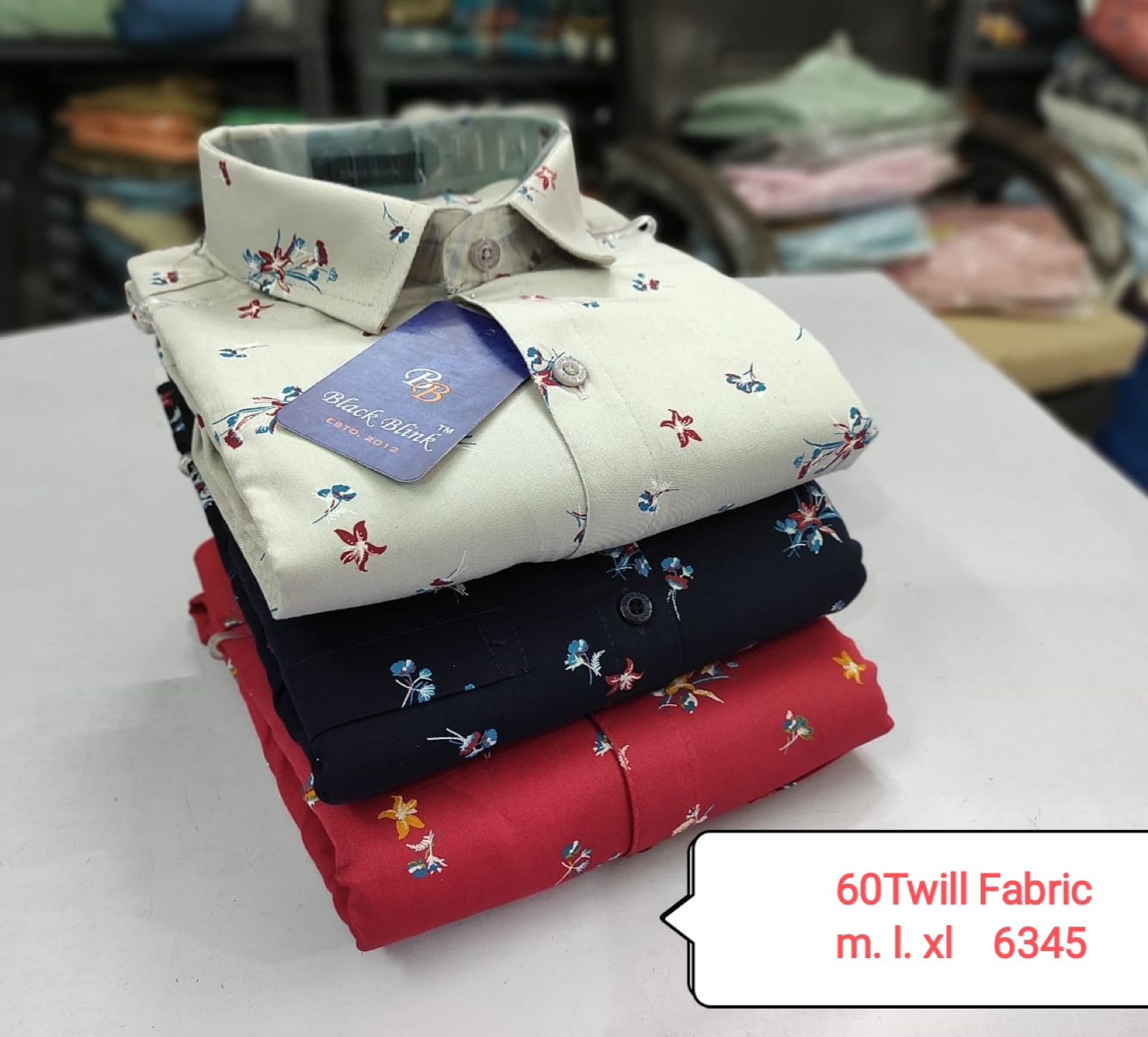Men's Floral Printed Twill Casual Shirts by Black Blink
