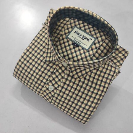 Black Blink Men's Classic Check Cotton Shirt