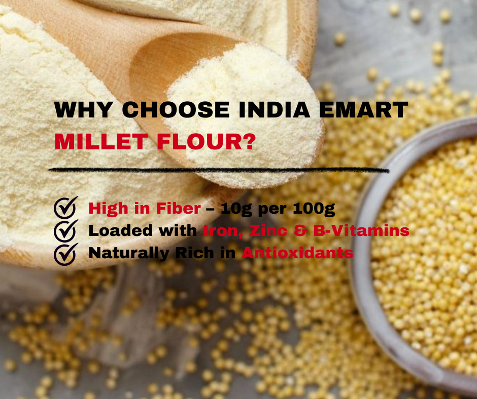 Emart Green Multi Millet Flour - Diet Redefined | Vegan, Extra Fibre, No Preservatives (500g) - Image 3