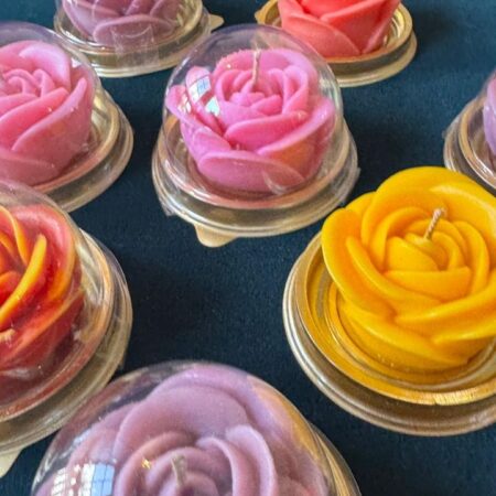 Elegant Rose Flower Scented Candles - Handcrafted & Decorative