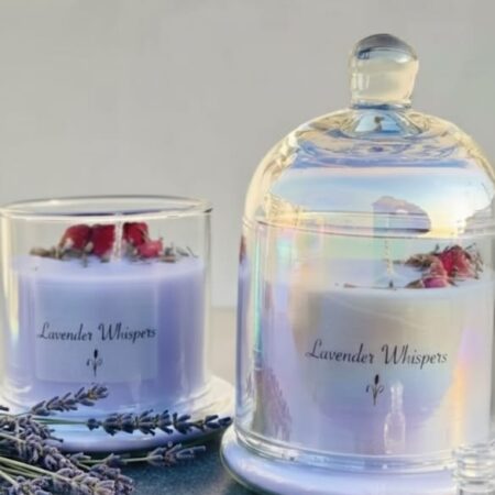 Lavender Whispers Scented Soy Wax Candle - Serene Home Fragrance with Bell Jar Option