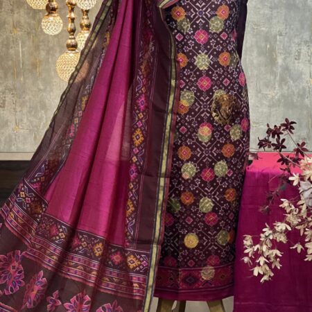 Exquisite Patola Printed Silk Suit with Zari Border - Festive & Ethnic Wear