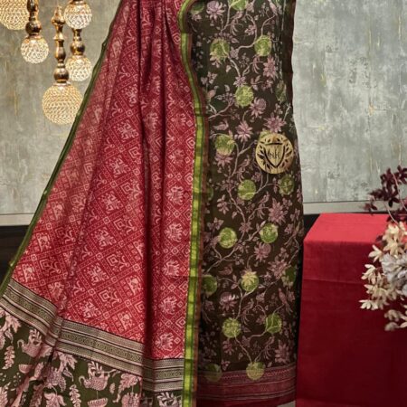 Patola Silk Blend Suit with Dupatta